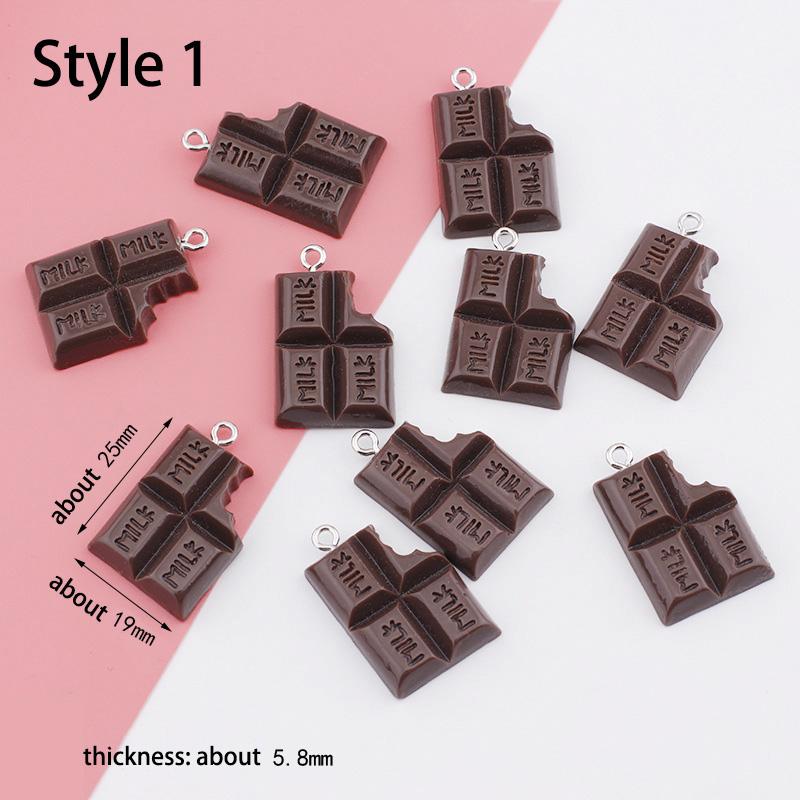 10pcs/lot 18*28mm Chocolate Milk Resin Charms Pendants for DIY Jewelry Making Accessories Handmade Earring Necklace Bracelet