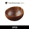 Natural Coconut Bowl 12-15cm Handmade Wooden Tableware Wood Spoon Dessert Fruit Salad Mixing Rice Ramen Bowl Kitchen Dinnerware