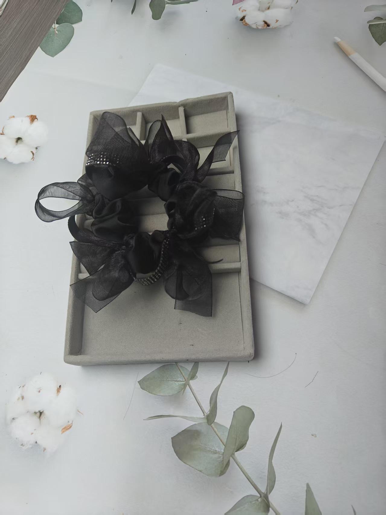 Korean Elegant Bow Mesh Ponytail Hair Tie - New 2025 High-End Elastic Band