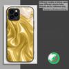 The golden silk of waves suitable for iPhone 17 Pro Max 16E 15 Pro 14 13 Plus 12 mini 11 XR Xs 7 8 16 Air black Glass Phone Case