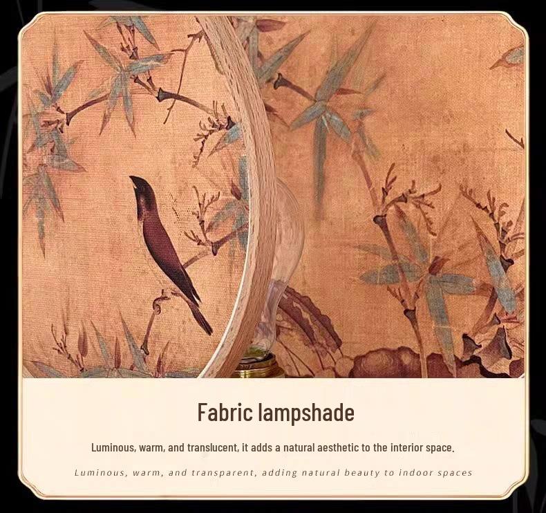 Retro Chinesische Tischlampe für Schlafzimmer und Arbeitszimmer – Dekorative Runde Fächerleuchte mit Kostenlosem Versand