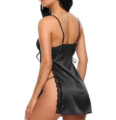 Women's Fashion Sexy Erotic Pajamas Simulation Silk Underwear Nightgown