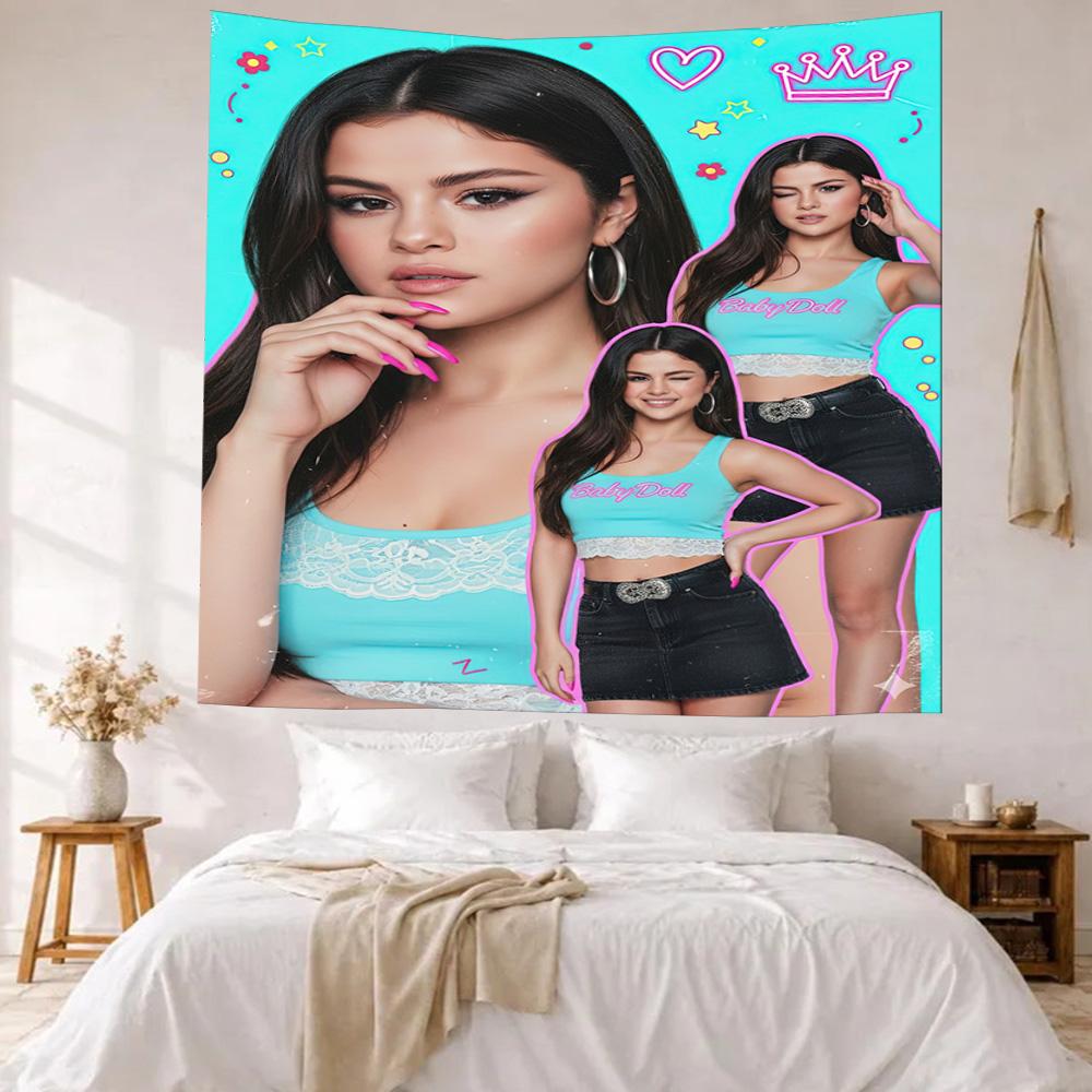 Selena Gomez1 Wall Decor Tapestry Art For Pet Memorial Birthdaywedding Party Backdrop Family Gift