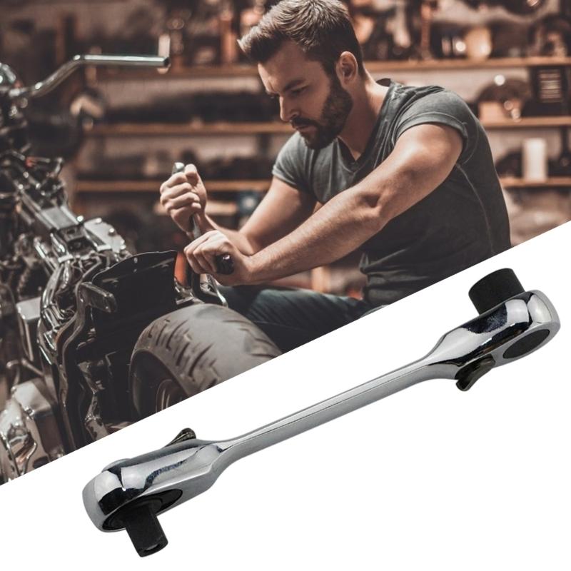 1/4Inch Mini Ratchet Wrench 72 Tooth With Double Drive Heads For Tight Space Alloy Steel Construction 99mm