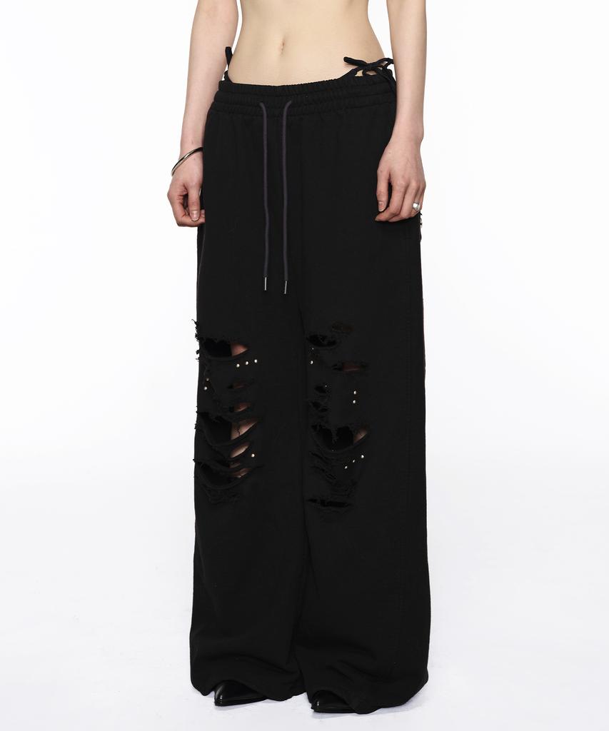 ROCKCAKE Cross Hotfix Damage Jogger - Black