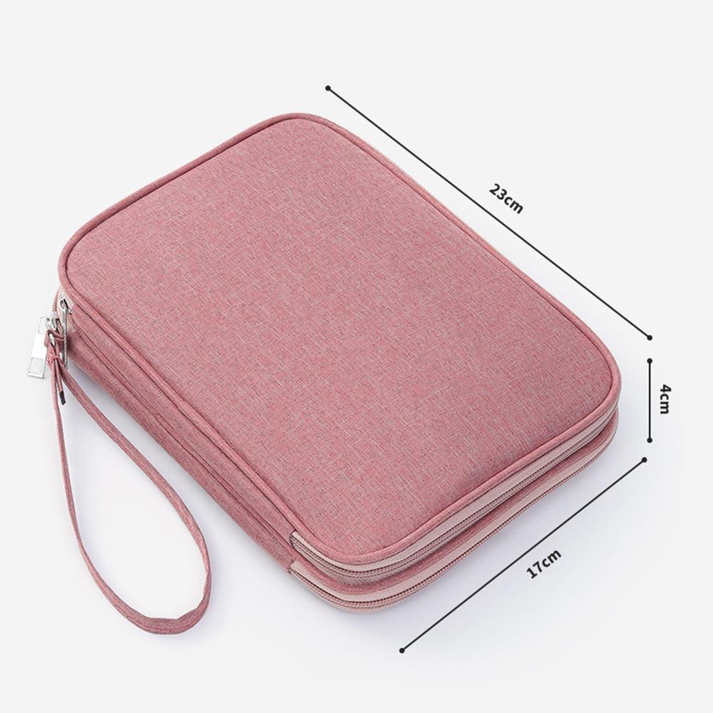 Portable Double Layer Digital Storage Pouch Travel Headphone Data Cable Storage Bag Solid Color Waterproof Travel Cable Bag
