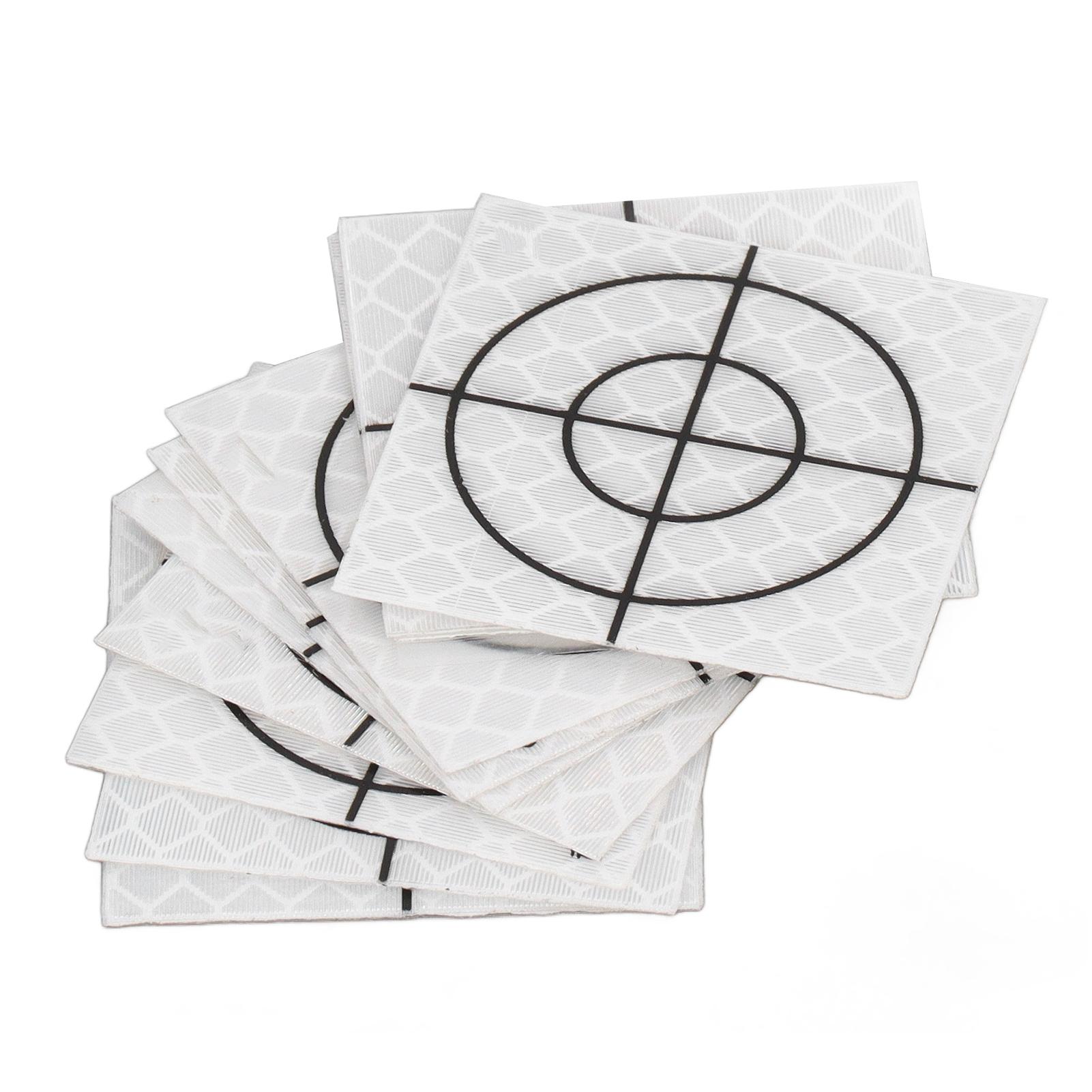 50 Pièces Cible Réflecteur Autocollante Bande Réflective Auto-adhésive pour Mesure par Station Totale 4x5cm   1.57x1.97in