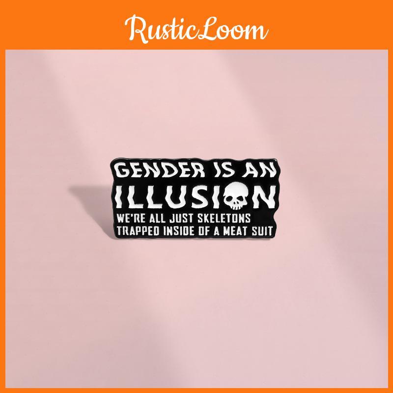 Stylish Punk Black Inspired Brooch With Eyecatching English Letter And Skull Pattern Great For Unisex Fashion And Costume Acces