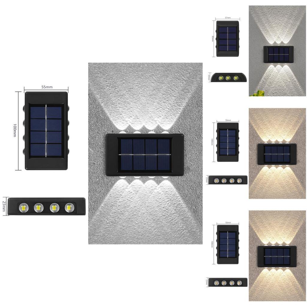 Solar Wall Lamp Outdoor Led Light With Warm Light For Garden Pathway