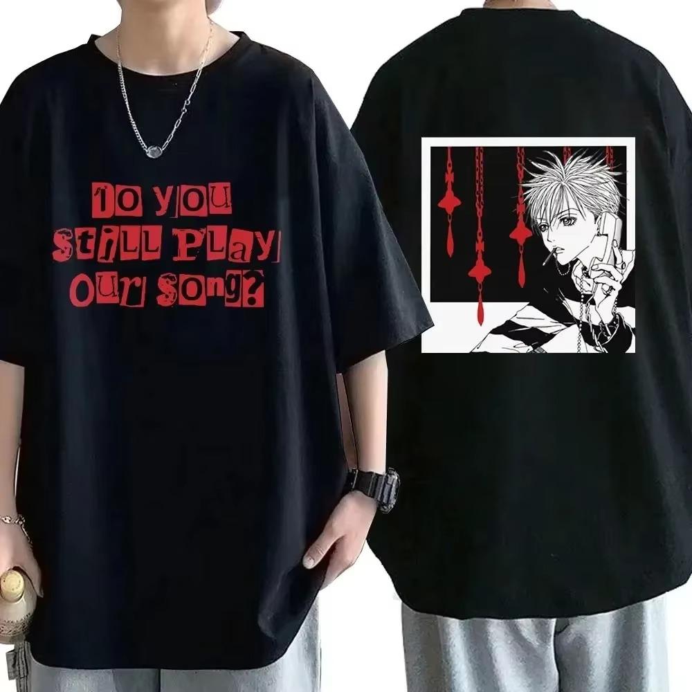 Anime Nana Osaki Print T-shirts Men's Women's Short Sleeve Cotton Casual T-shirt Oversize Harajuku Streetwear Clothes for Teens