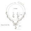 New Bride Rhinestone Droplet Necklace Earring Jewelry Set Women's Banquet Dress Matching Accessories