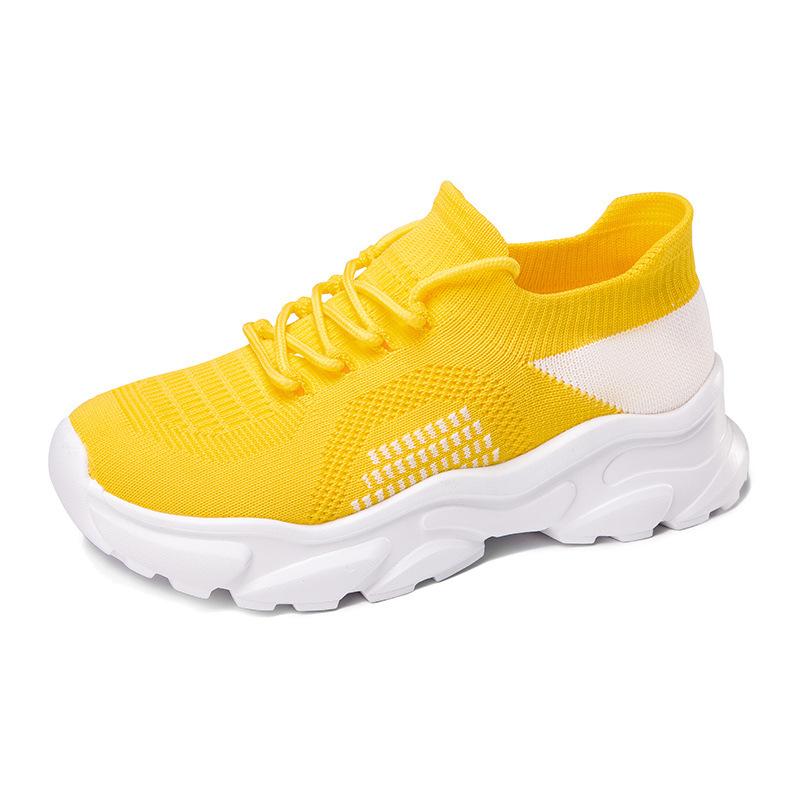 2025 new fly-woven socks super breathable lace-up large size women's shoes one pedal 36-45 sports and leisure shoes