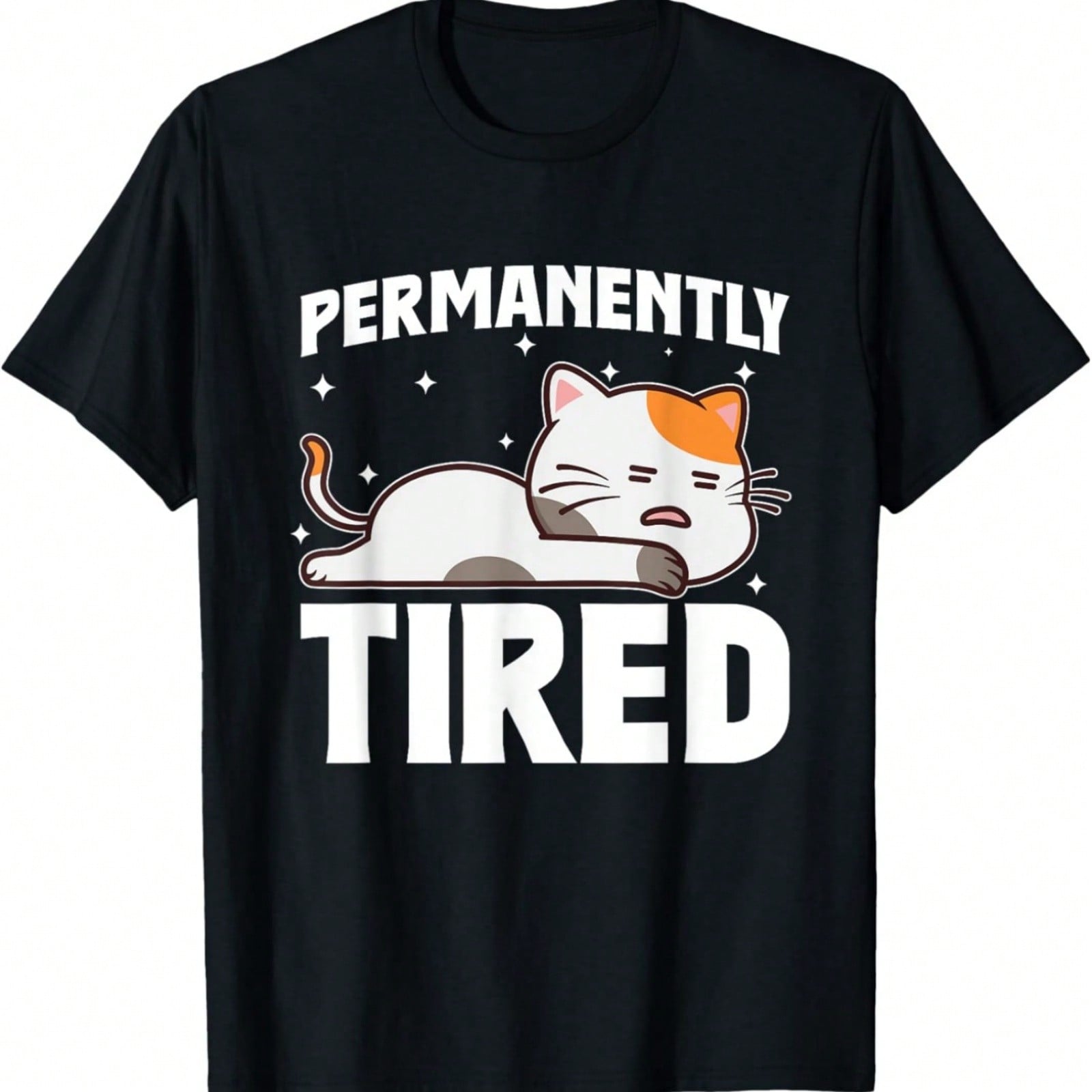 Sleepy Tired Funny Permanently Tired Cat T-Shirt S разноцветный