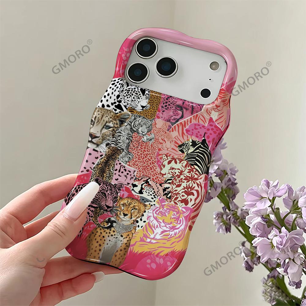 Europe and the United States Hot-selling Leopard Mobile Phone Case iPhone12 Advanced Sense Wave Film Case Apple 17promax Anti-drop Cover