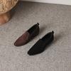 Krazing Pot Sheep Suede Round Toe Med Heels Summer Shoes Solid Big Size 42 Slip on Women Oxford Shoes Shallow Pumps