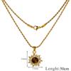 18K Stainless Steel Snake Bone Chain Maillard Tiger's Eye Square Necklace French Ins Style Retro Oval Gemstone Necklaces