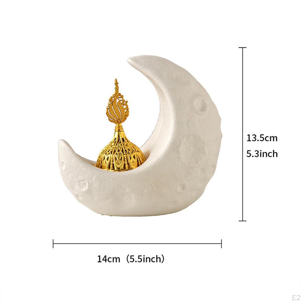 Halbmond-Räuchergefäß-Figur, Schreibtisch-Geschenk, Keramik-Dekoration, Tischdekoration für das Wohnzimmer