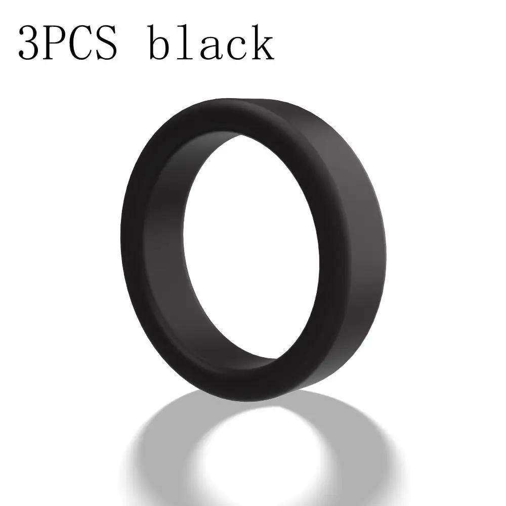3pcs/set Penis Ring Delay Ejaculation Silicone Reusable Semen Cock Rings On for Men Enlargement Sex Toys For Men Couple Rings