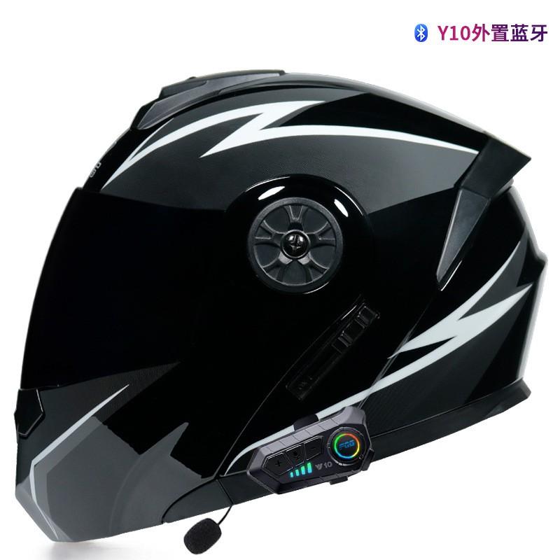 Full Face Motorcycle Helmet With Dual Visors Bluetooth Module Electric Scooter Riders Unisex Adult ABS Winter Use