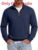 Polyester Pullover mit langen Ärmeln, Rundhalsausschnitt und Reißverschluss für legere Herrenmode