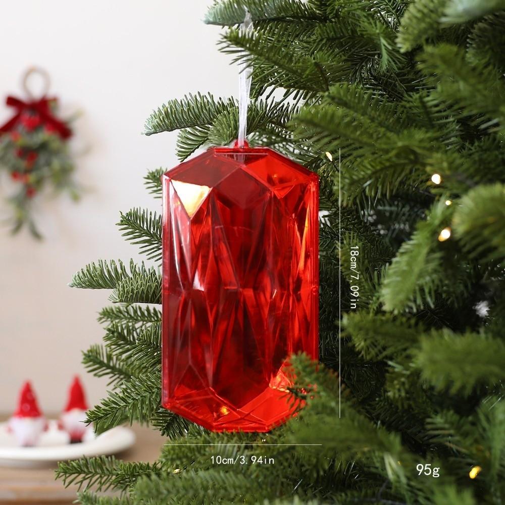 Transparent Gemstone Christmas Pendants Shining Christmas Tree Ornaments  Holiday Party Supplies