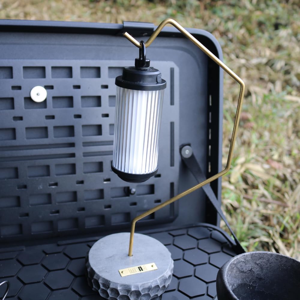 [mind] Mortar Lantern Stand, Tabletop Lamp Stand, Mortar and Brass, Removable Lantern Hanger Base, Camping, Outdoor