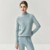 Elegant Women's Cashmere Sweater - Half-High Collar, Saddle Shoulder, Solid Color Knit for Autumn and Winter