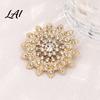 Women Fashion Jewelry Sparkling Rhinestone Sunflower Brooch Golden Plated Floral Lapel Vintage Flower Brooch Pin Dainty Clothing Accessory for Girls