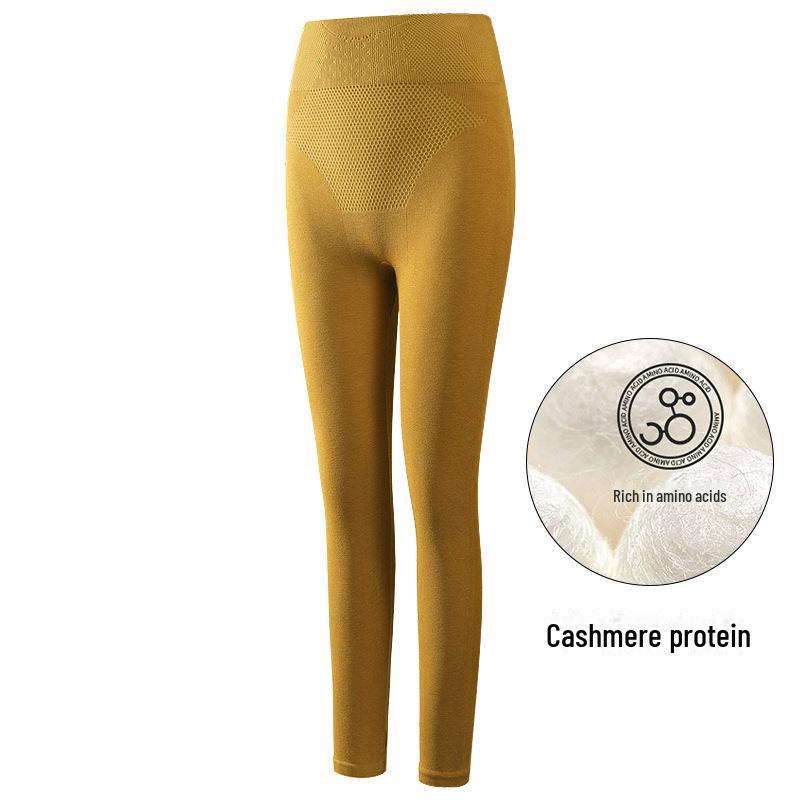 Brand High-Waist Wool Leggings: Belly-Tightening, Elastic, Warm German Velvet Trousers for Women - Perfect for Autumn and Winter.