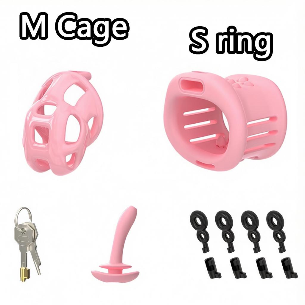 Male Chastity Cage Chastity Lock with Cock Rings for Beginner Sissy Chastity Belt BDSM Abstinence Peins Plug Fetish Sex Toys 18+