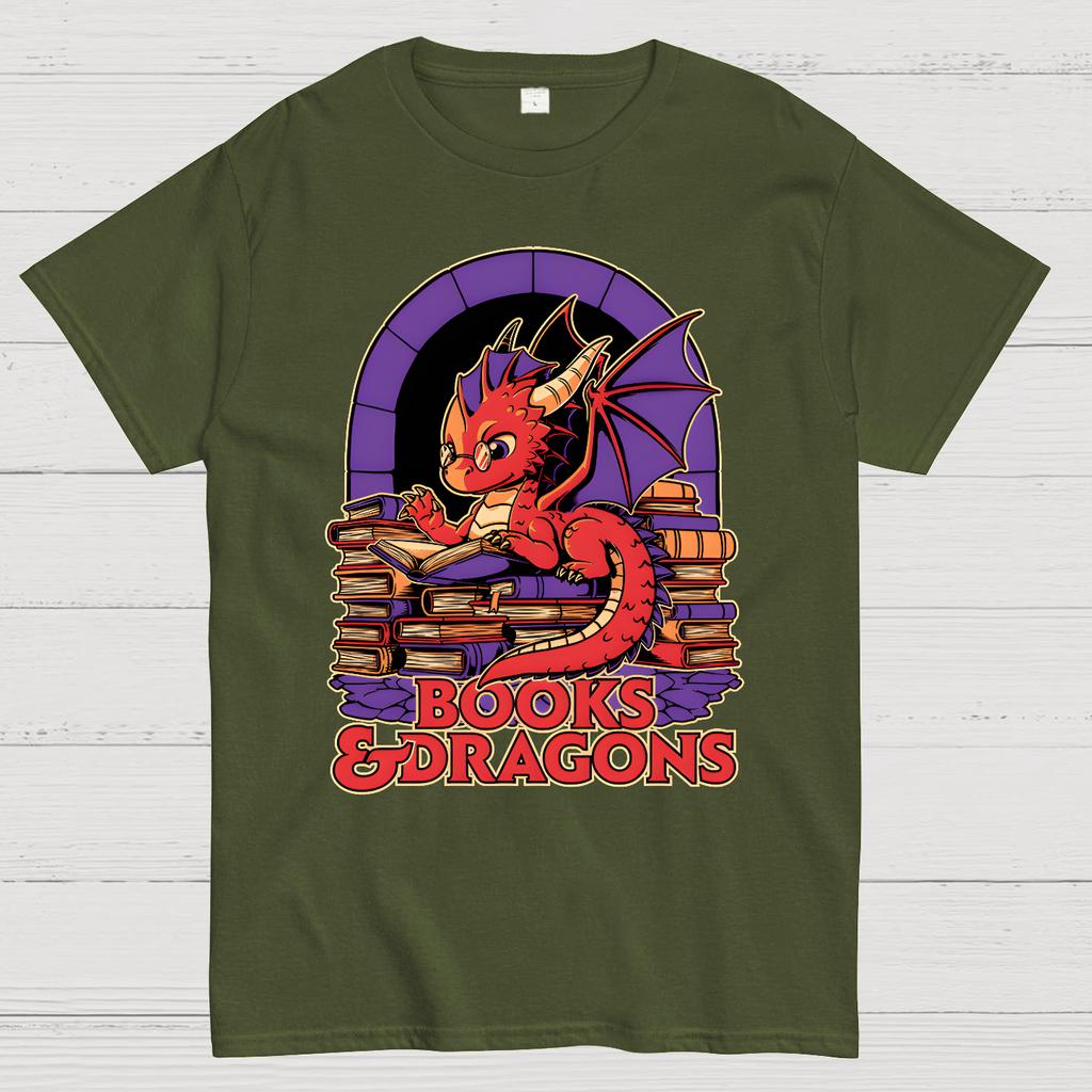 Books and Dragons Cotton Summer Casual Cool Loose T-Shirt