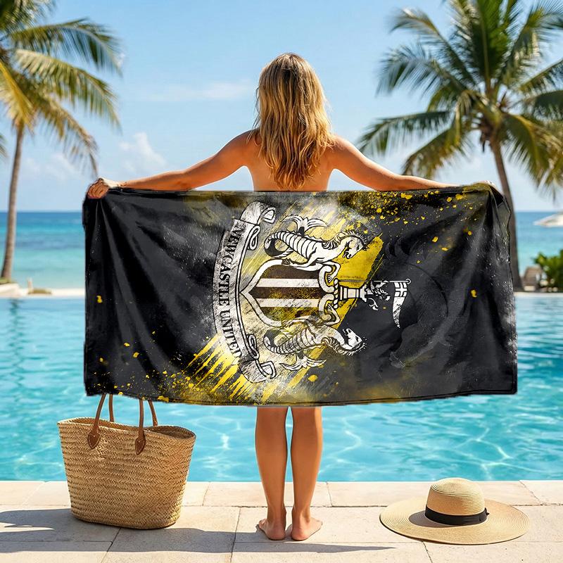 Asciugamano da Spiaggia Newcastle United Morbido Microfibra Asciugamano Estivo Asciugatura Rapida Assorbente per Spiaggia Piscina Viaggio
