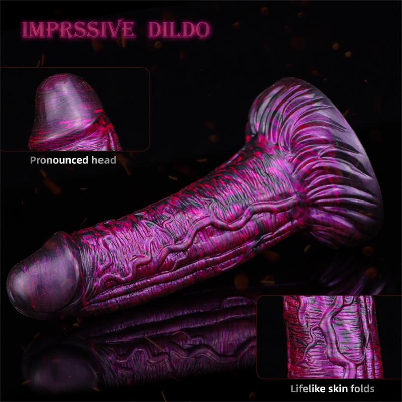 Weibliche gemischte Farbe flüssiges Silikon Nachahmung Dildo geformt zurück Gericht Anal Plug Erwachsene Sexspielzeug