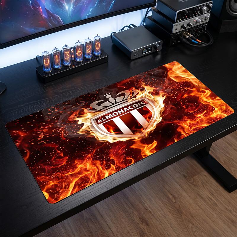 Tappetino Mouse Tema Monaco FC, Design Logo Calcio Tappetino Scrivania Gaming XXL Antiscivolo per Mouse del Computer