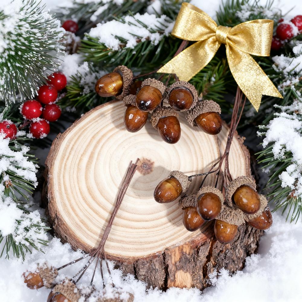 3/5Pcs Artificial Pinecone Branch Christmas Decoration Cone Pine Berries Fake Plant for Home Decor New Year DIY Gifts Accessory