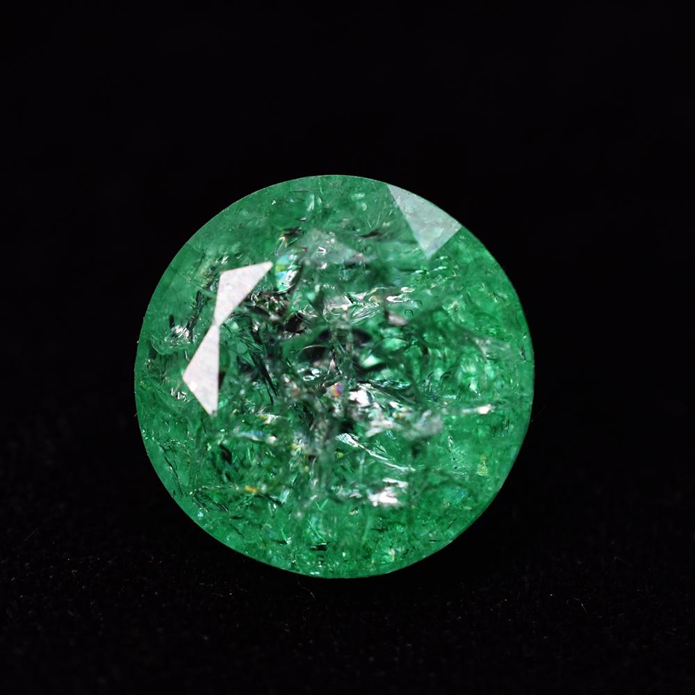 24.85 Ct Round Cut Natural   Green Emerald Loose Gemstone