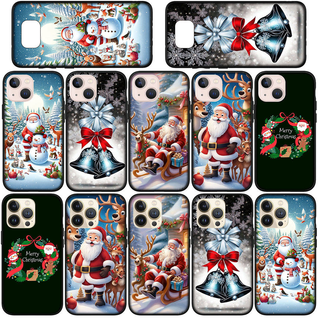 Phone Case for iPhone 17 16 15 Plus Huawei P30 P20 Lite Y9 Redmi Note 14 12 11 13 Pro Max OPPO A60 A80 A40 A18 Tree Snowman Merry Christmas Deer Cover