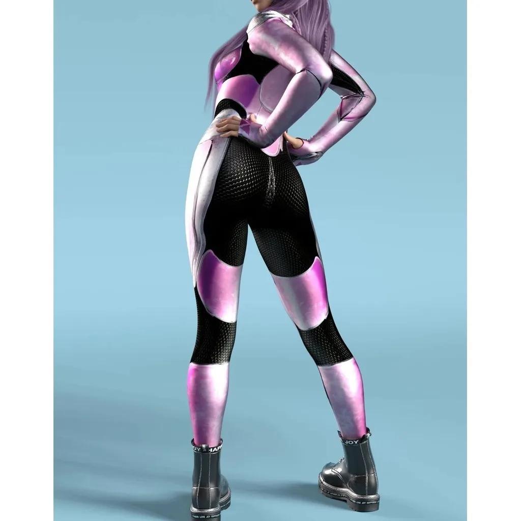 Unisex Cyber Punk 3D Digitaltrykk Halloweenfest Rollespillantrekk Kvinner Menn Cosplay Kostyme Karneval Jumpsuit