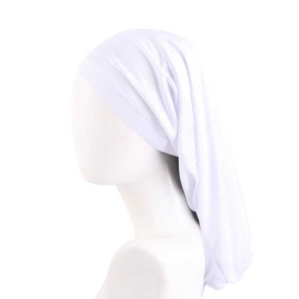 Long Tail Sleep Cap Solid Color Night Cap Comfortable Hair Bonnet Unisex