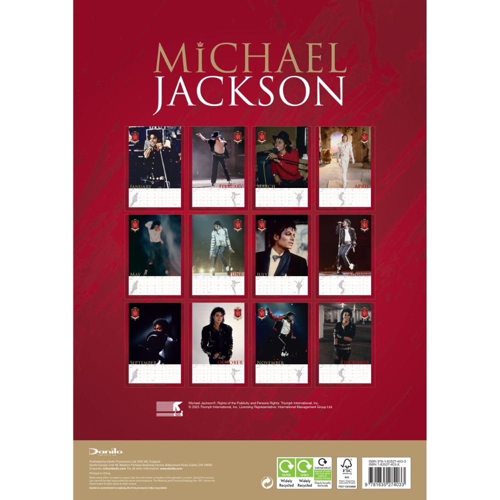 Michael Jackson 2026 A3 Wall Calendar
