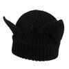 Stretchable Knit Cat Ear Beanie Yarn Striped Beanie Gifts Knitted Beanie Hat  Women and Men