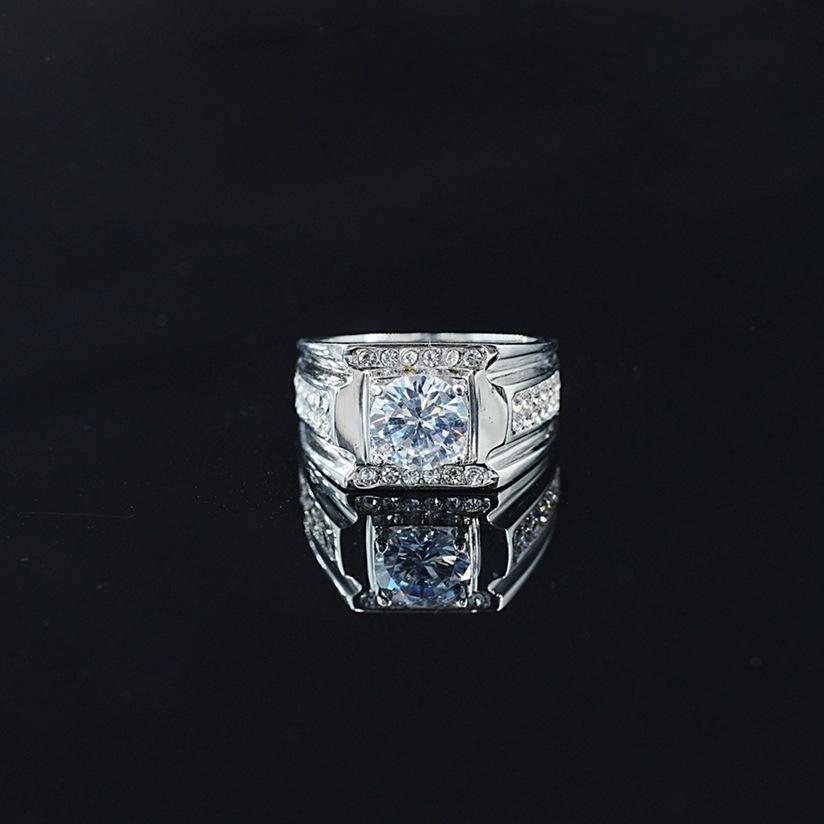 European and American Fashion, Elegant Atmosphere, Light Luxury, Niche Moissanite Diamond Ring, Male and Female Couples Ring Proposal Gift 2026 No. 7