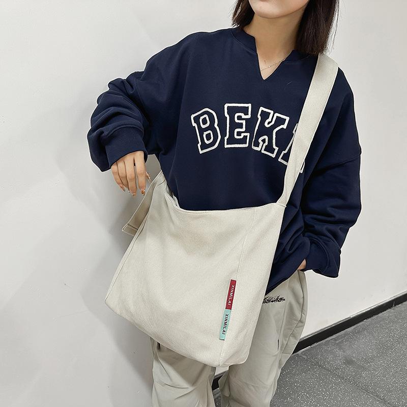 Crossbody Bag Women's Large Capacity Canvas Bag Student Class Commuter Shoulder Bag