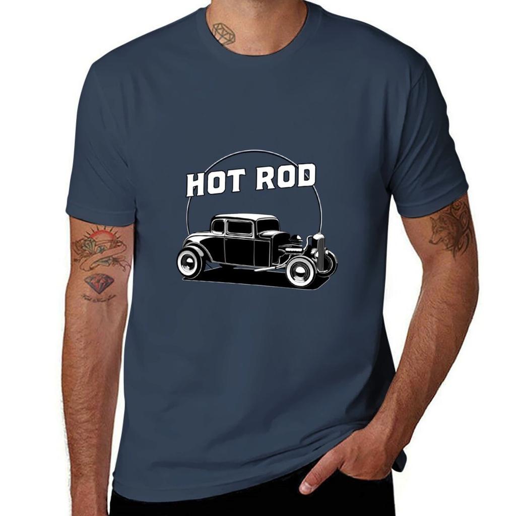 Hot Rod Black White Hot Rod Tshirt Halloween Casual Tshirt