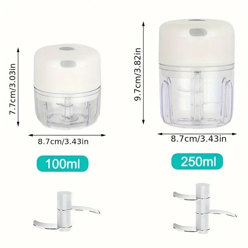 Mini Kabelloser Elektrischer Knoblauchschläger Knoblauchpresse 100ml/250ml USB Wiederaufladbarer Automatischer Knoblauchzerkleinerer Küchenutensilien