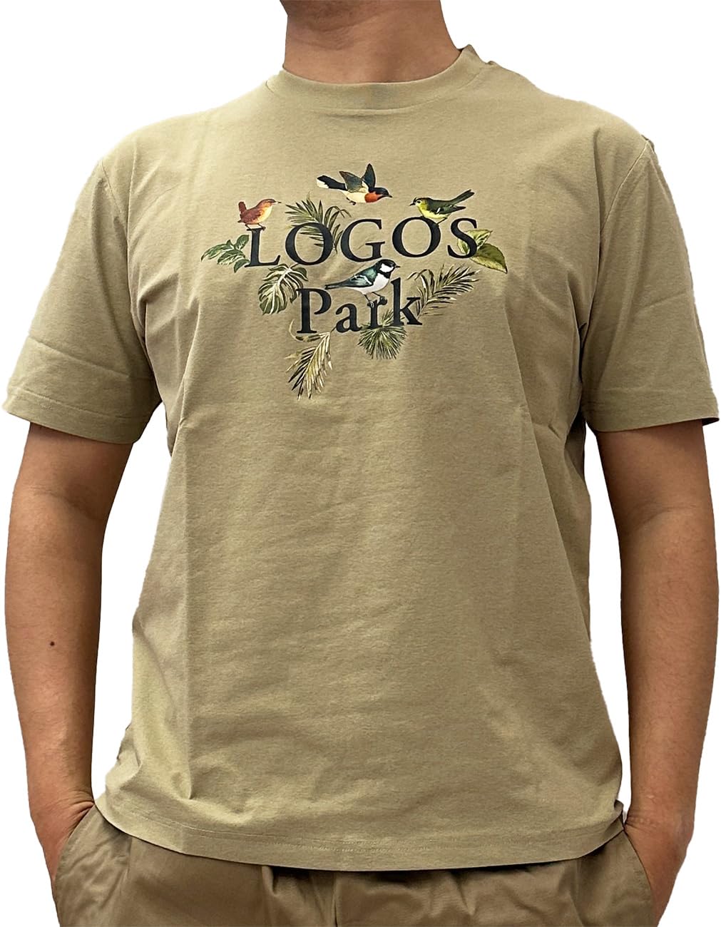 

Logo Spark Men s Insect Repellent Print T-Shirt, Sizes M, L, and LL (JP, Alphabet, L, Beige)