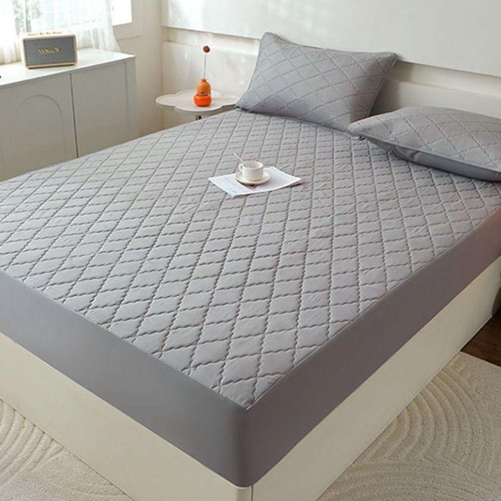 Waterproof Matress Protector Rhombus Lattice Pattern Mattress Pad Durable Mattress Cover  Hotel