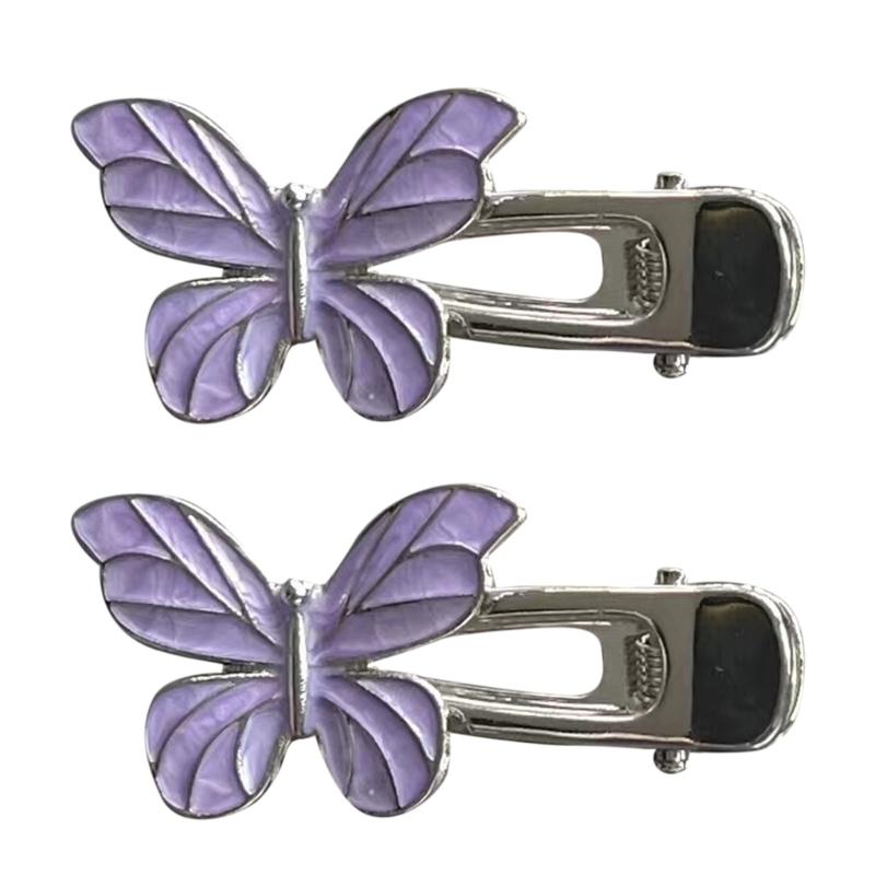 

Metallic Hairpins Butterfly Hair Clip for Teens Girl Hair Shaping Duckbill Clip фіолетовий