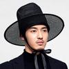 Lightweight Traditional Korean Gat Hat Adjustable Wide Brim Joseon Dynasty Hat Ribbon Square Top Cosplay Hat