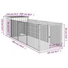 VidaXL Niche pour chien avec cour anthracite 110x405x110 cm, cage pour chien, abri pour chien, maison pour animaux, cages 3189079